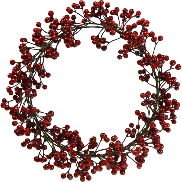 Viana Bessenkrans Rood Kunstplanten Rood Kerst Ø35cm