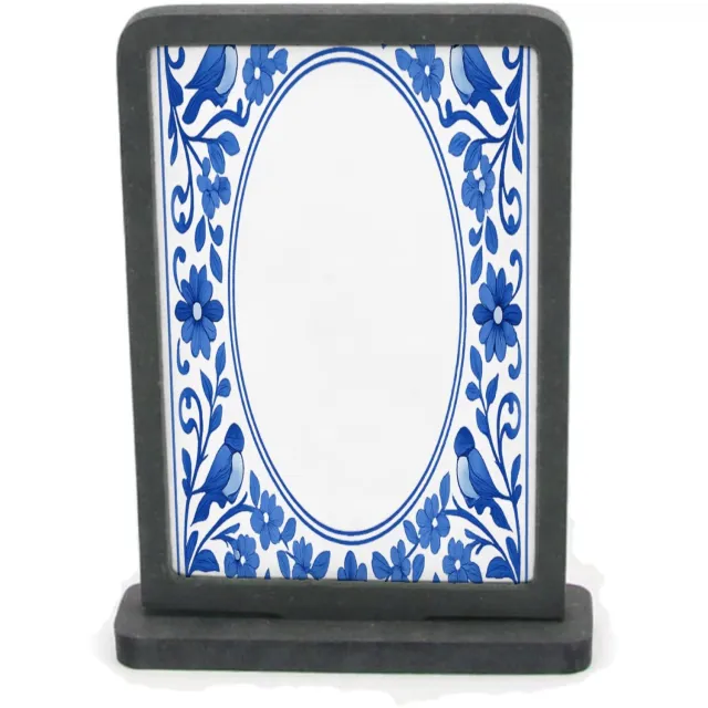Mr Cadeautjes Houten fotolijst rechthoek met MDF inleg - design Een ronde botanische omlijsting rond een korte boodschap ove | cadeau Wit