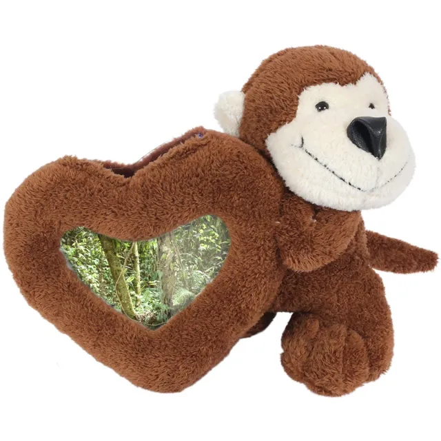 PIA Soft Toys Babypluche Aap fotokader - 16 cm - Hart bruin