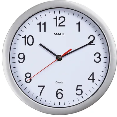 Maul MAULrun wandklok zilver wit