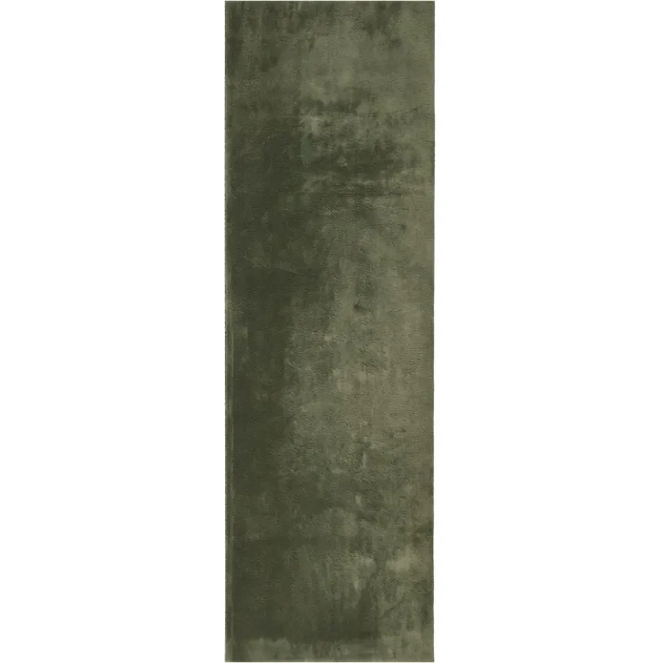vidaXL Rug HUARTE Green 80 x 250 cm 100% Polyester Plat Groen