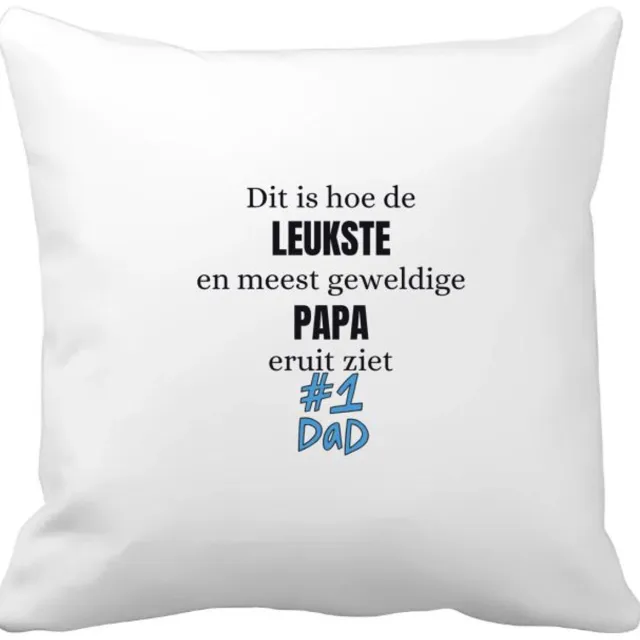Akyol dit is hoe de leukste en geweldige papa uit ziet Kussen hoes - Papa - cadeau papa - cadeau - verjaardag papa - 40 bij 40 cm Multicolor