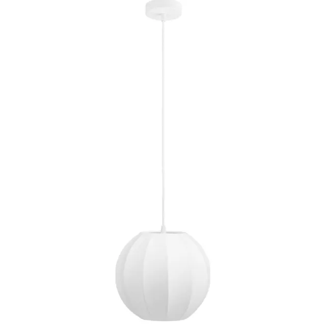 Nest of Nora Hanglamp Elina - Ø25 cm rond - Zijde en metaal - Plafondlamp - Wit
