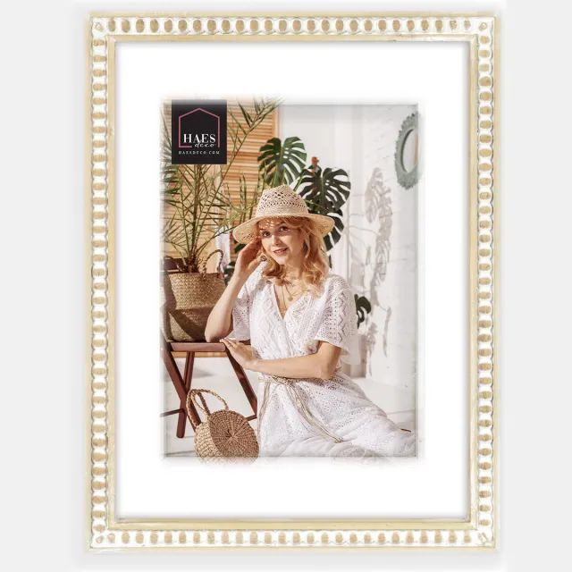 HAES deco Houten Fotolijst Tignes Bruin / Wit met Passe-Partout voor foto 13x18 / 18x24 - UT7218HS