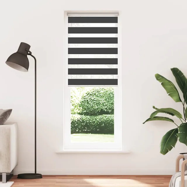vidaXL Zebra rolgordijn 80x200 cm stofbreedte 75,9 cm zwart