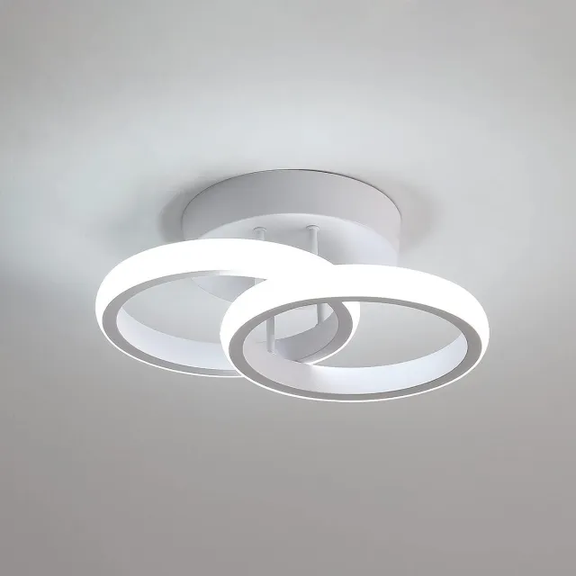 Haobosic Plafondlamp - 19W - koel wit - 6000K - plafondlamp 2 ringen - 25CM