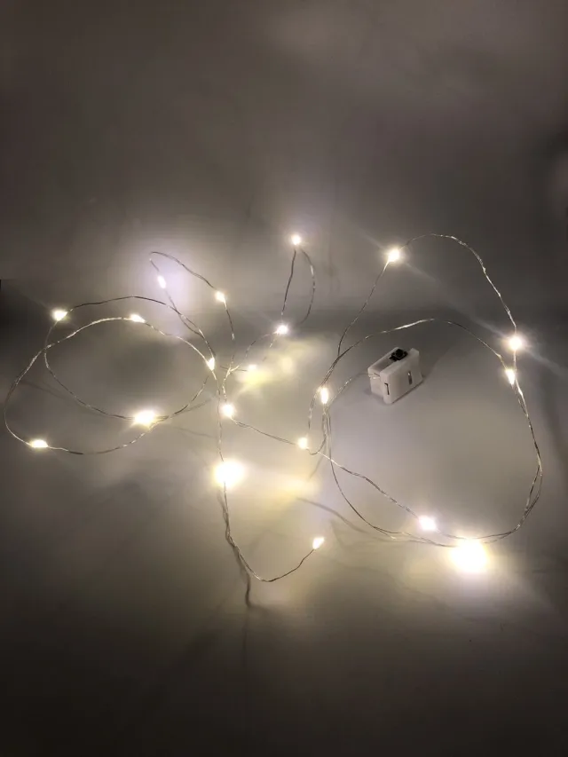 Shopping4All Draadverlichting- Zilverdraad - 20 warme LED lampjes - 195cm