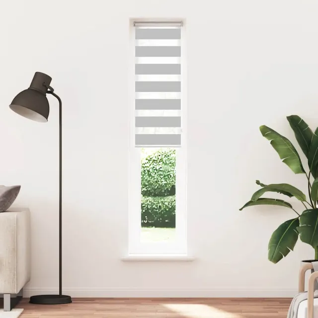 vidaXL Zebra rolgordijn 45x200 cm stofbreedte 40,9 cm lichtgrijs