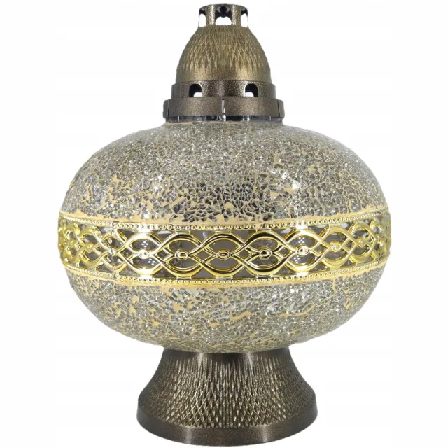 Ilumini Grote Ilumini Waza Znicz met Kristallen - 38cm Goud Decor