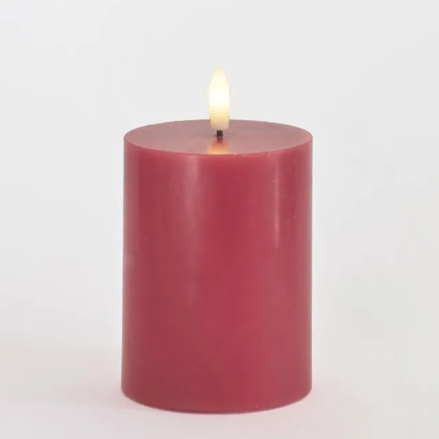 Sirius Sille LED Kaars Stompkaars - Ø 7,5cm x H 10cm - Rose Plum - Roze