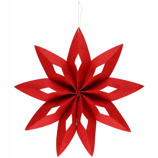 Winteria Vilt kerstster, rood, Ø 50 cm
