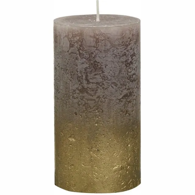 Bolsius Metallic Rustieke stompkaars Fading goud 130/68 Taupe