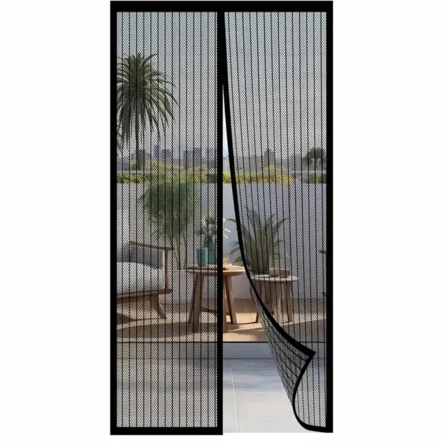 ForDig Vliegengordijn 85x220 cm - Glasvezel A-kwaliteit - Luxe Deurhor Magnetisch - Horgordijn – Vliegengordijn – Hordeur - Zwart