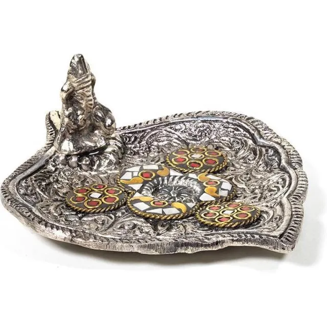 Yogi & Yogini naturals Wierookkegeltjes Brander Ganesha (11 x 9 x 3.5 cm) Zilverkleurig