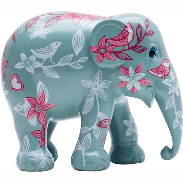 Elephant Parade A Love Story - Handgemaakt Olifanten Beeldje - 20cm Grijs