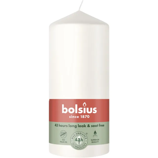 Bolsius Stompkaars 130/68 Cloudy White (1 stuk) Wit