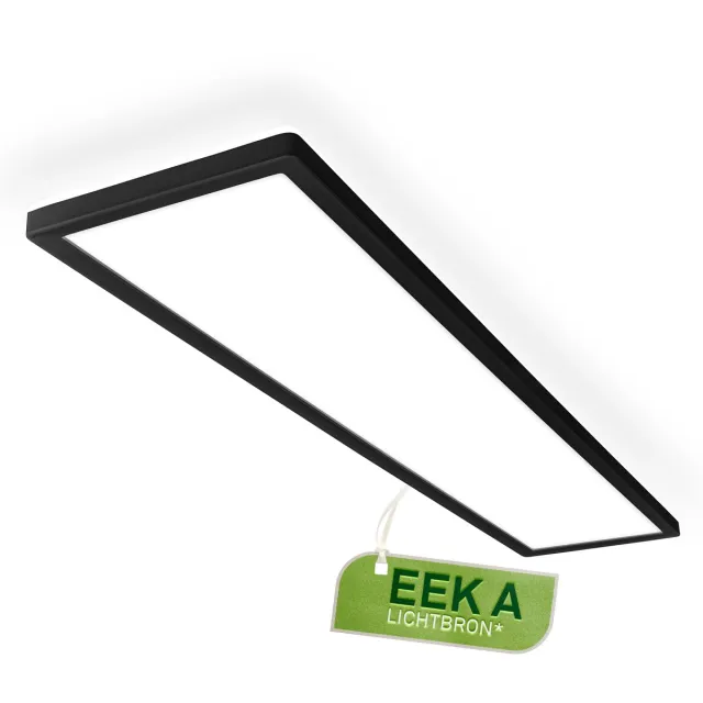 Briloner Tava A - LED Plafondlamp - Plafonniere met EEK A Lichtbron* - levensduur 50.000 h** - indirect Licht - bureaulamp met neutraal wit licht - 98 cm - zwart Zwart (met EEK A)