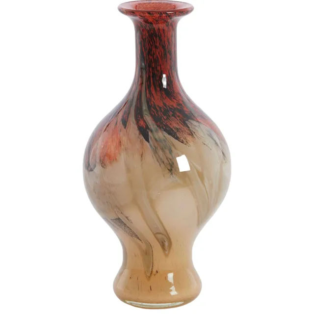 Light & Living Vaas Jorven (14,5x29,5 cm) rood+taupe