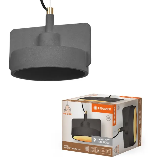 LEDVANCE Decor Mold hanglamp 225MM 1XE27 donkergrijs