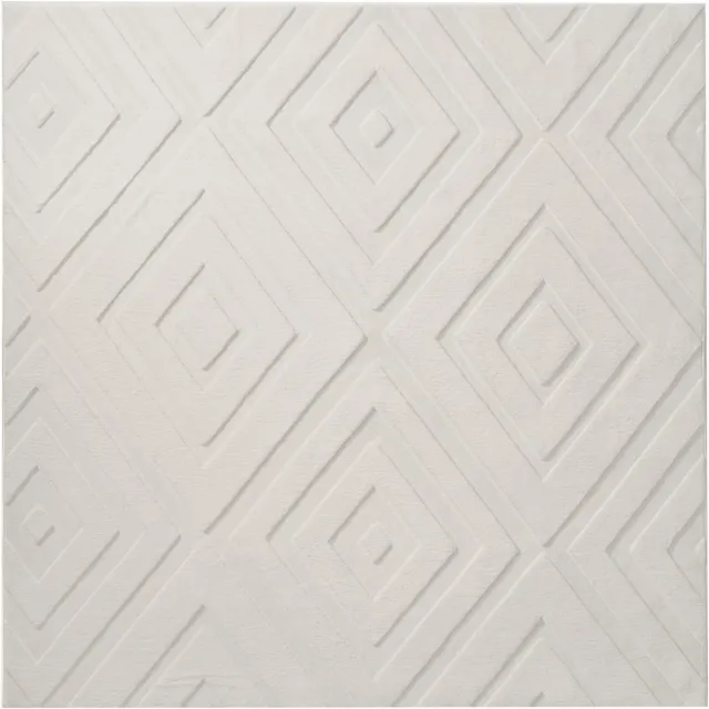 Beliani BORAH - Vloerkleed - Gebroken wit - 160 x 160 cm - Polyester