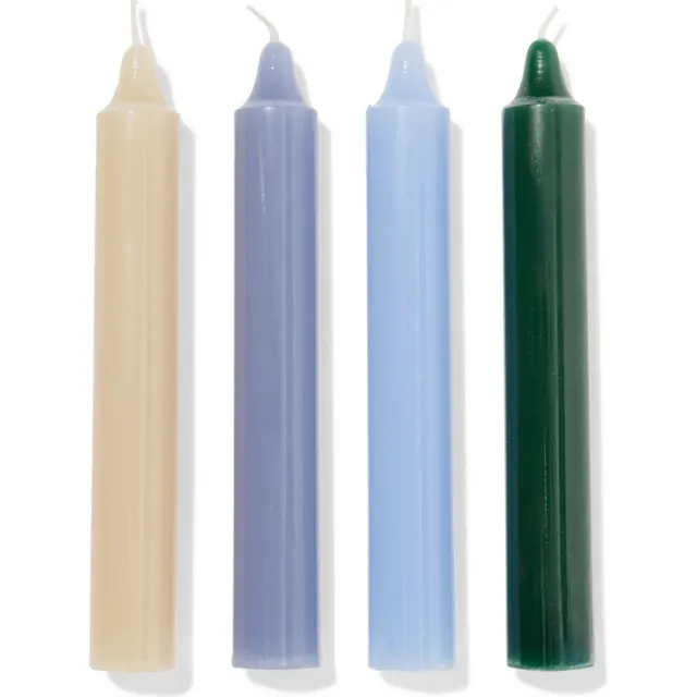 HEMA Huishoudkaarsen 16x⌀2.2cm blauw - 4 stuks (blauw)