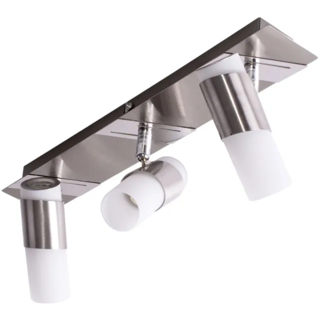 Globo Lighting Plafondspot Plafondlamp Spotlight verstelbare LED-spot Binnenverlichting Woonkamerlamp Keukenlamp 3x 3W 245 LM 3000K, L x H 38 x 10,5 cm zilver