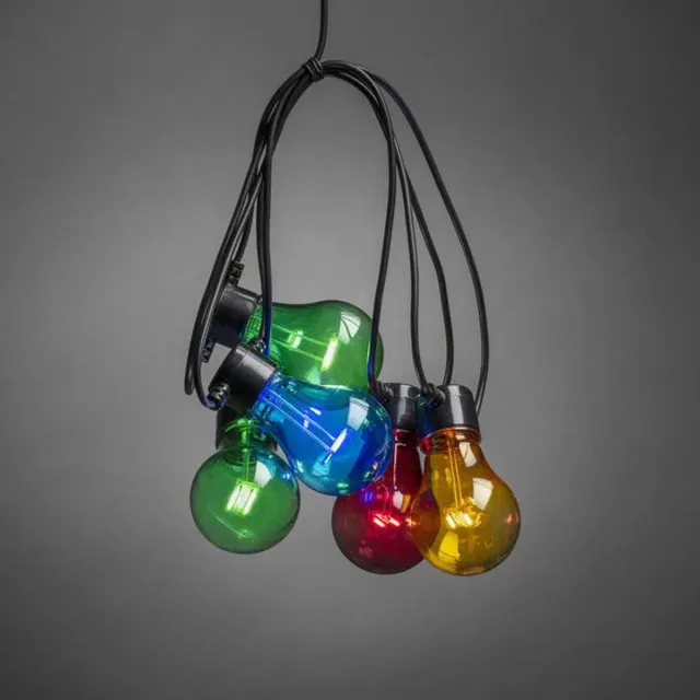 Konstsmide 2378 - Snoerverlichting - 10 lamps transp 80 LED zeer energiezuinig - 450 cm - 24V - voor buiten - multi