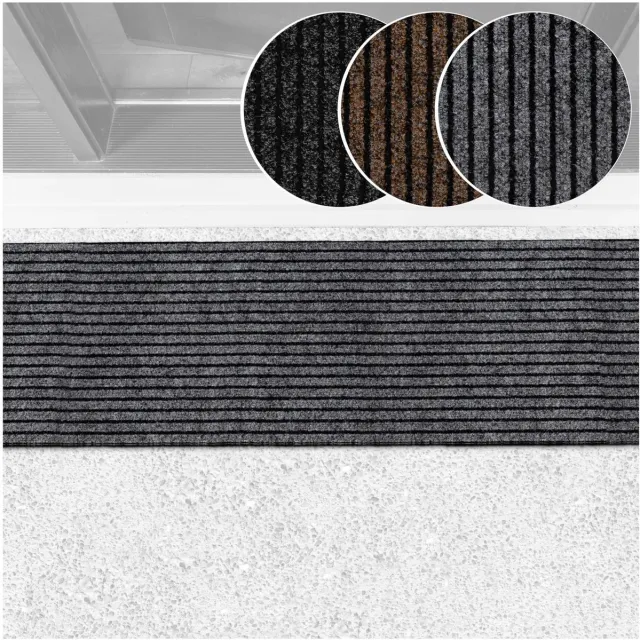 ANRO Mischa Deurmat Grijs 120x40 cm - Antislip - Rubberen rug
