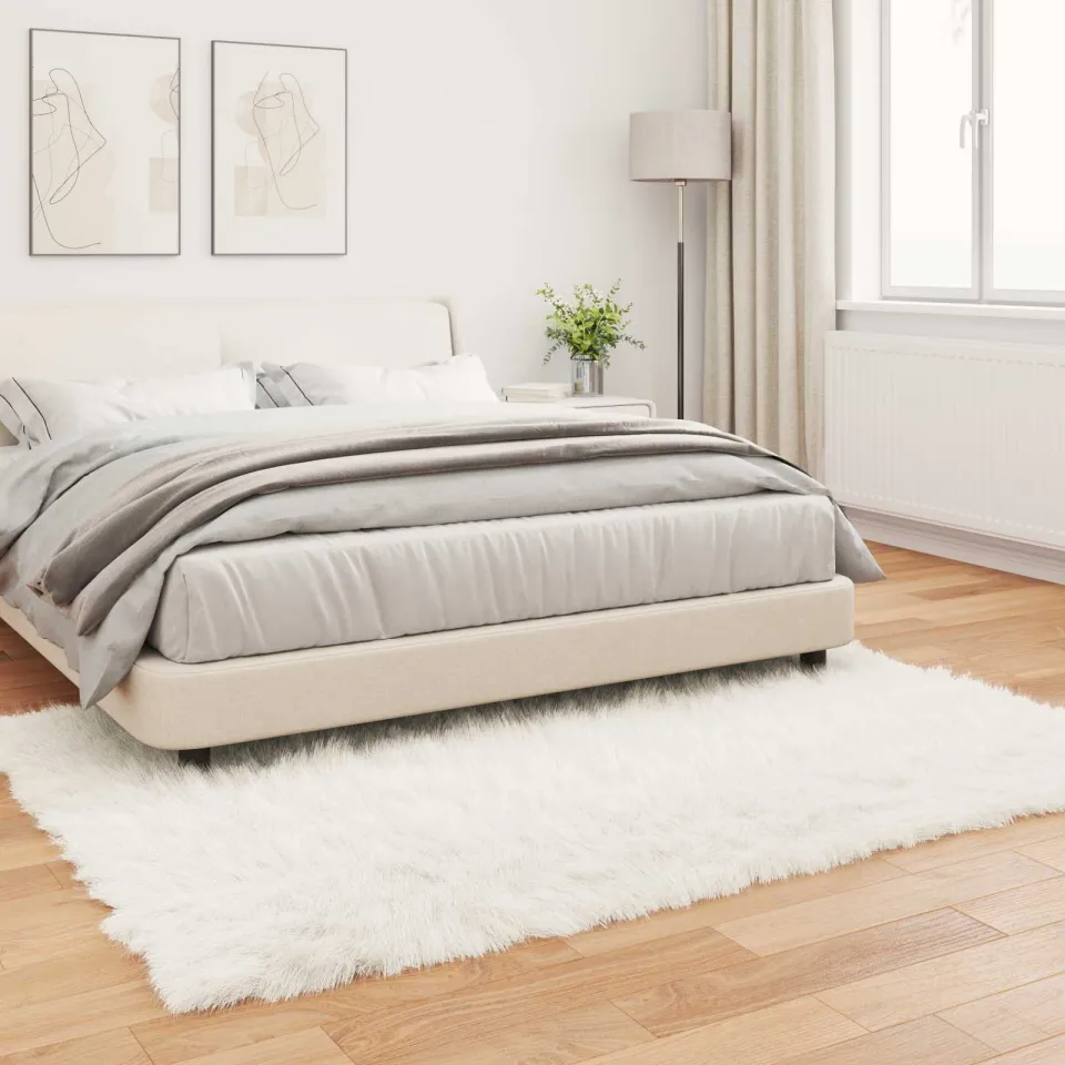 vidaXL Tapijt van imitatie TAFALLA Wit 120 x 170 cm Polyester, foto 3