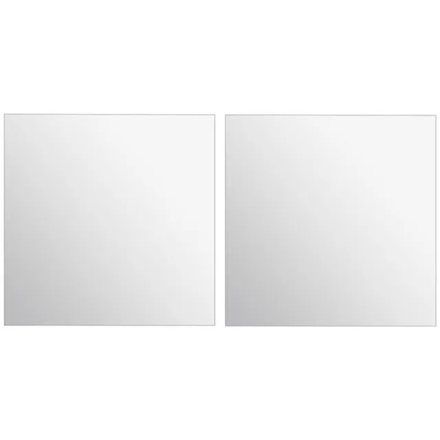 Five 5Five Plak spiegel tegels - 2x stuks - glas - zelfklevend - 40 x 40 cm - vierkant - muur/deur/wand Zilver