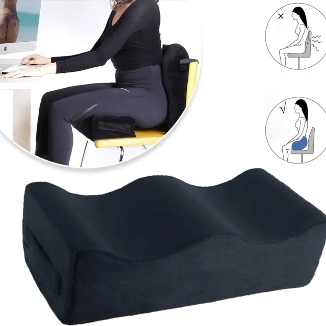 JIMUYU Ergonomisch Traagschuim Zitkussen Met Dubbele Curve – Antislip Onderkant En Afneembare Ademende Hoes – Verlicht Heup- En Stuitbeenpijn – Voor Studie, Kantoor En Auto – Start Van Het Schooljaar – Zwart