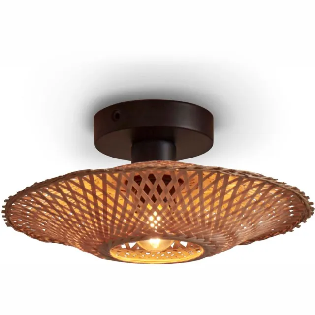 Good&Mojo Plafonniere Kalimantan - Bamboe - Ø30cm - Modern Zwart