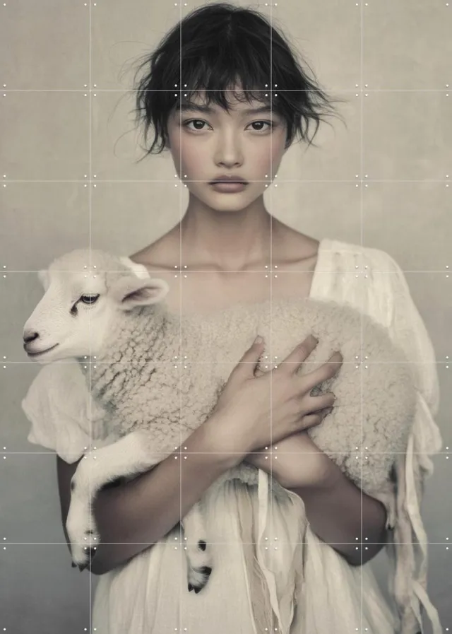 IXXI Thao, STUDIO HANNAH LEMHOLT - 100 x 140 cm - Grote wanddecoratie en posters - Realisme, Naturalisme, Fotografie, Woonkamer, Slaapkamer Beige