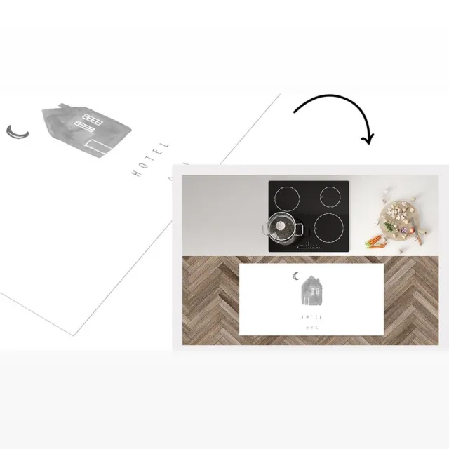 KitchenYeah Keukenloper - Loper keuken - Spreuken - Quotes Hotel Oma - Grootouders - Moederdag cadeautje - zwart wit - 120x60 cm - Keukenloper vinyl Zwart; Wit