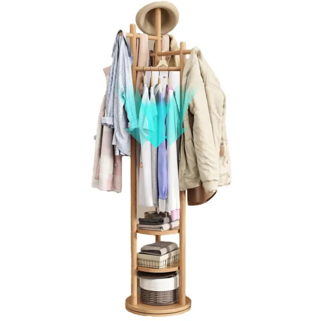 Vantivo® Kapstok Staand met Schoenenrek - Gardaroberek - Hout - Industrieel - Bruin