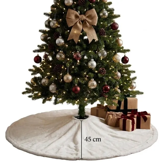 Feeric lights & Christmas Kerstboomrok - wit - 90 cm diameter - polyester - kerstversiering
