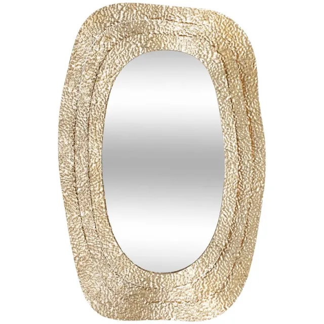 Atmosphera Créateur d'intérieur® Ovale wandspiegel van gehamerd gietijzer BRENDA Doré