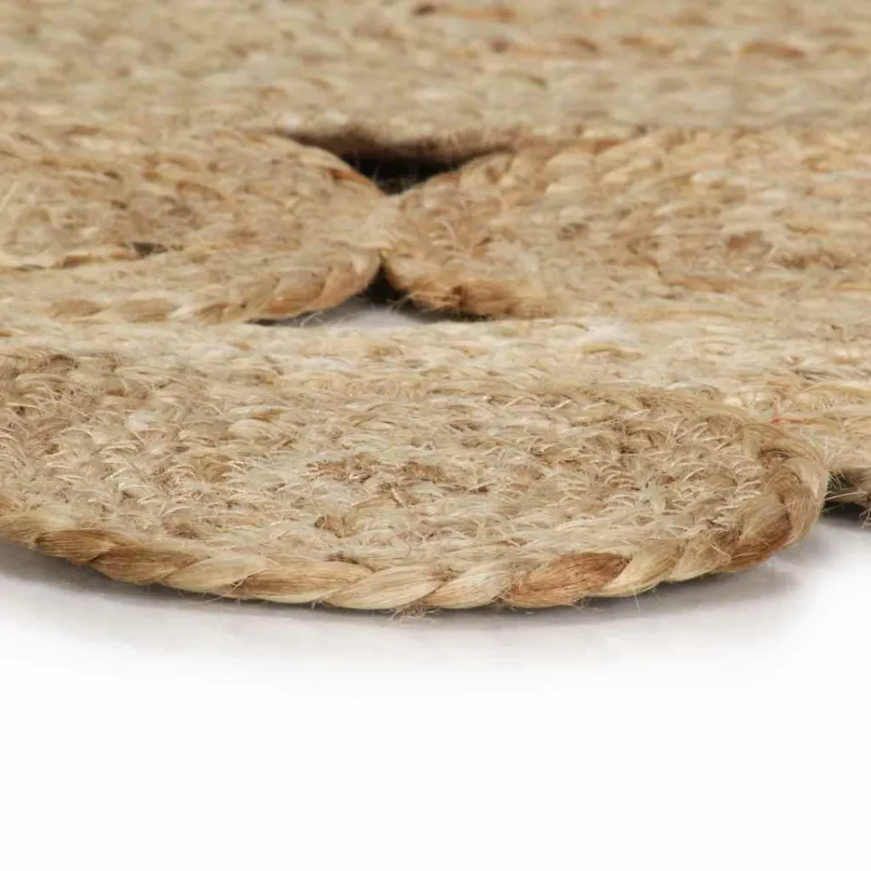 vidaXL Vloerkleed handgemaakt 90 cm gevlochten jute bruin, foto 3