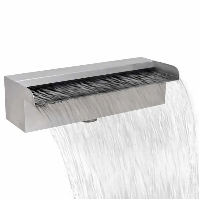 vidaXL Zwembadwaterval rechthoekig 30 cm roestvrij staal Zilver