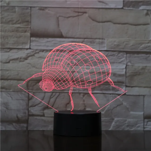 MC Living 3D Led Lamp Met Gravering - RGB 7 Kleuren - Liefheersbeestje