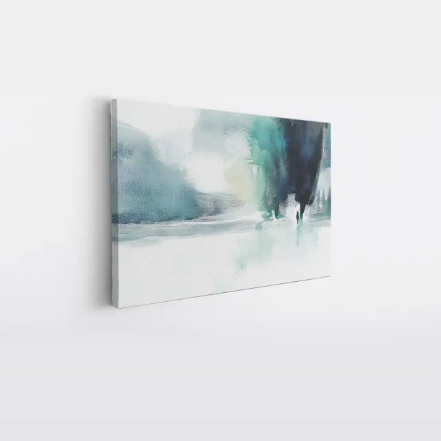 Saammp Canvas Schilderij - Turqoise minimalistisch - Abstract - 40x30 - Foto op canvas - Wanddecoratie - Muurdecoratie Woonkamer - Slaapkamer decoratie - Canvas Print Multicolor