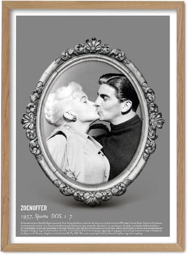 FC Kluif 'Zoenoffer' Poster - 70 x 50 cm Wit