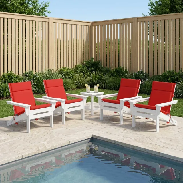vidaXL Kussen voor lage rugstoelen GEMERT 4 st 100% Polyester Rood