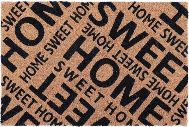 Luance Deurmat - anti slip - rechthoek - Home sweet home print - 60 x 40 cm - schoonloopmat - buiten Multi