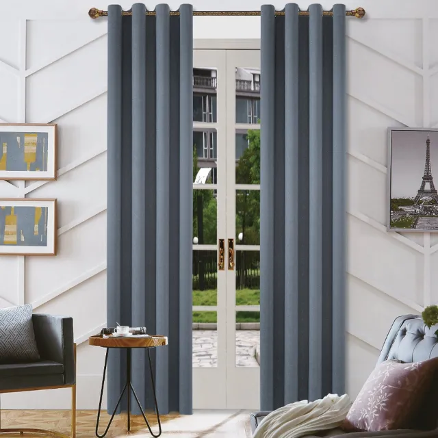 SB Line Kant en klaar Gordijn - Verduisterend - Met ringen - 140x260 cm - Grijs