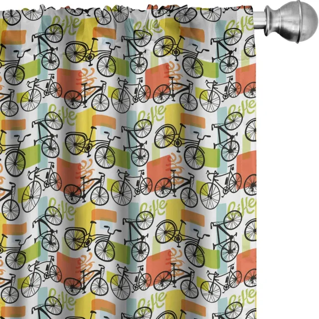 ABAKUHAUS 2-delige set gordijnpanelen – Geometrisch meerkleurig 75x245 cm Mehrfarbig