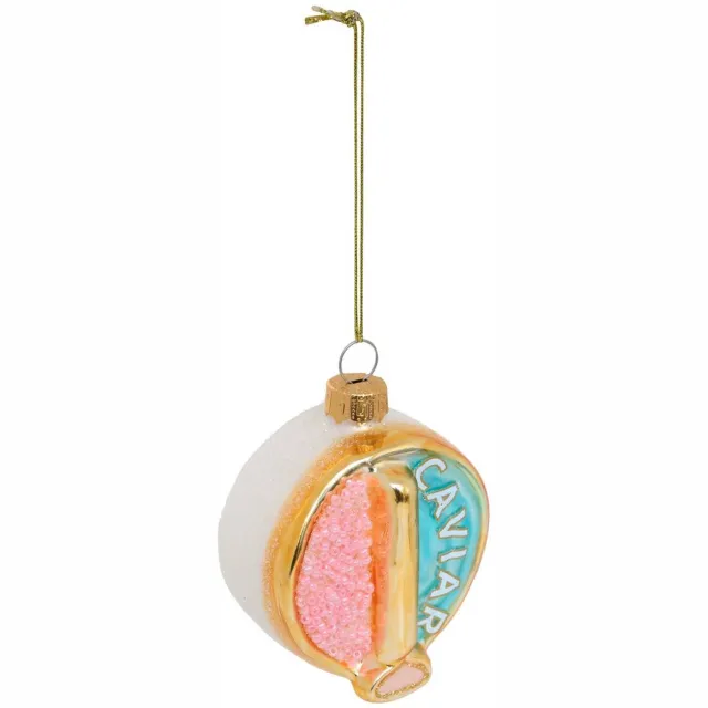 Atmosphera Créateur d'intérieur® Kaviaar-dennenboomhangsieraad van roze en wit glas, 8 cm Multicolore