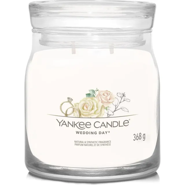 Yankee Candle Wedding Day Medium Geurkaars - 50 branduren - 2 lonten Wit