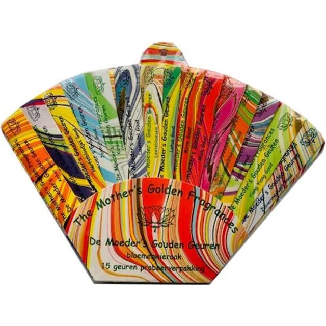 De Moeder's Geuren Wierook waaier 15 x 4 = 60 stokjes - Goud Paletje Roze