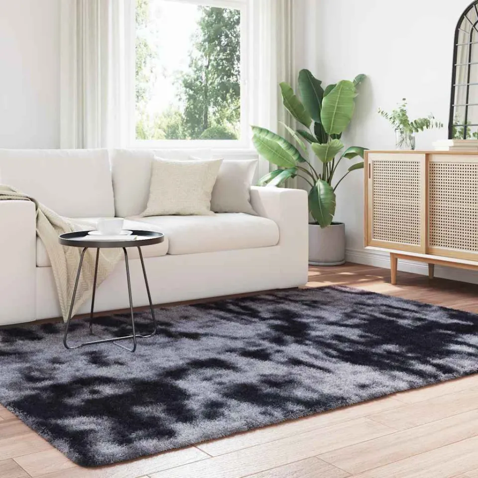 vidaXL Hoogpolig vloerkleed NAVARRA 160x230 cm polyester donkergrijs grijs, foto 3